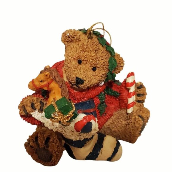 Vintage Traditions Poly Resin Bears Christmas Ornaments Collection Set Of 8 - Picture 7 of 10